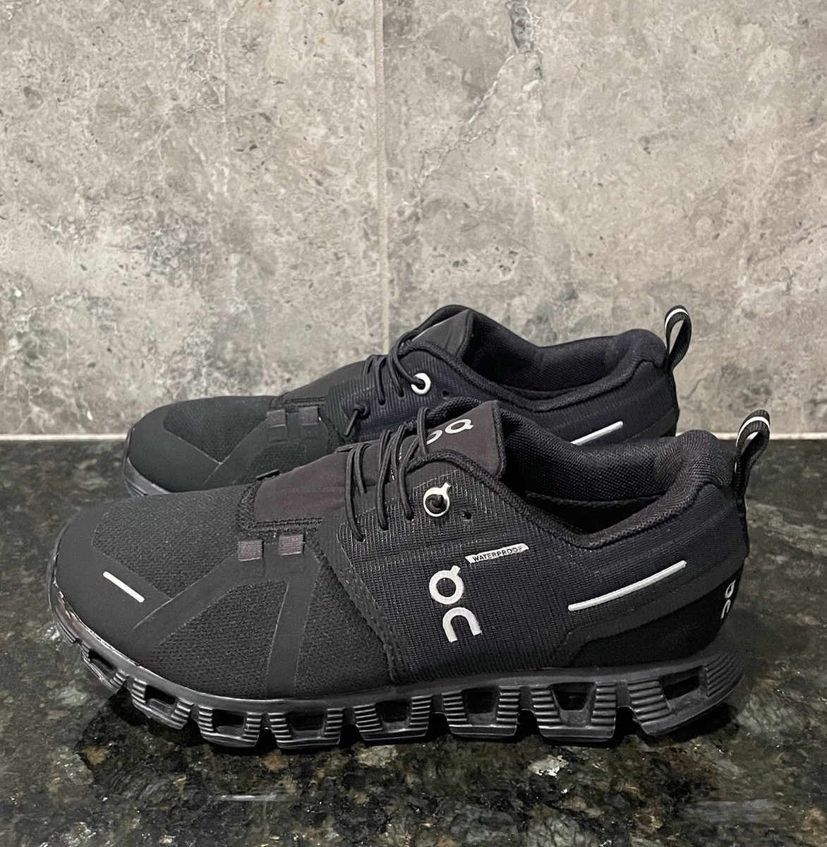 ON Running Women's 'Cloud 5 Waterproof' Sneakers All Black Size 5