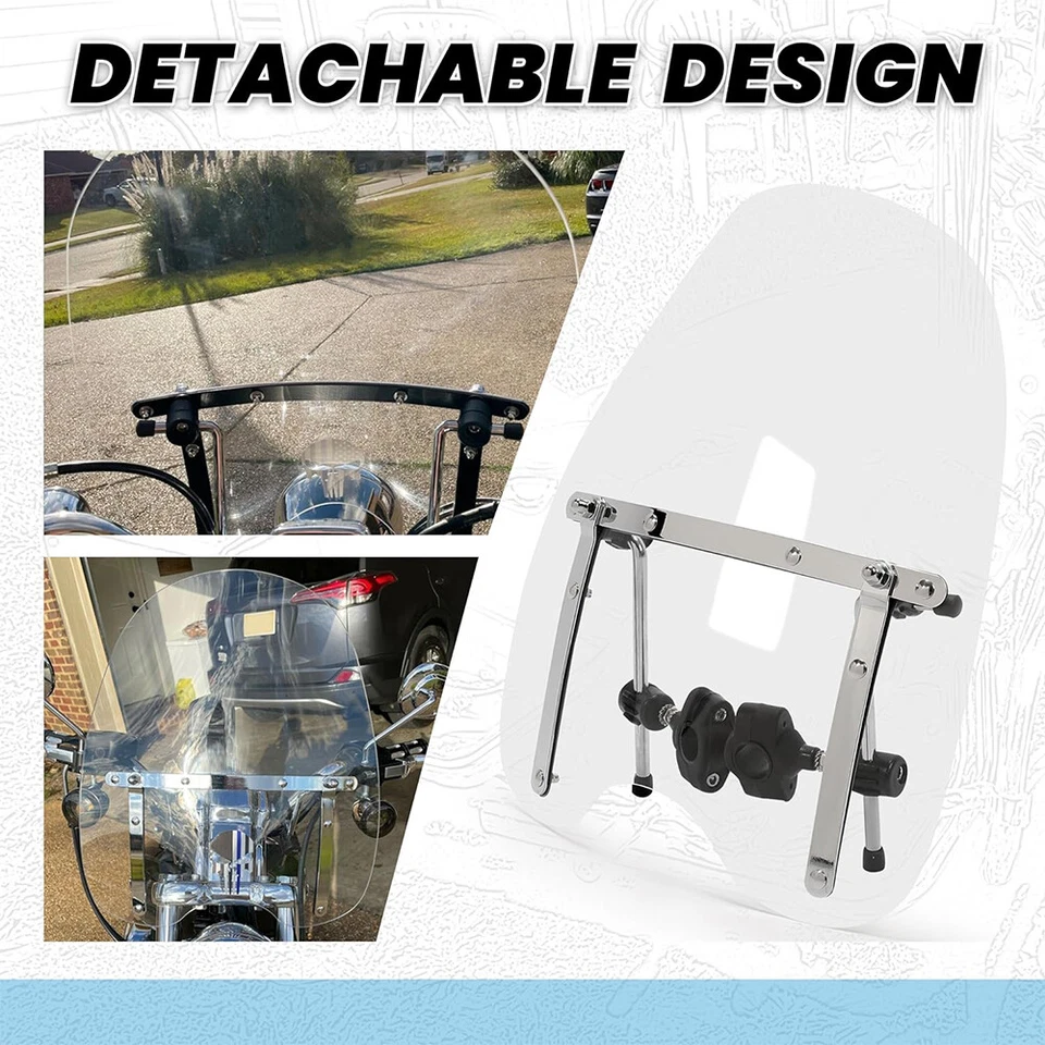 18"x16" Clear Motorcycle Windshield For Kawasaki KLX250 KLX300 KLX400 R KLX650 R - Image 4 of 4