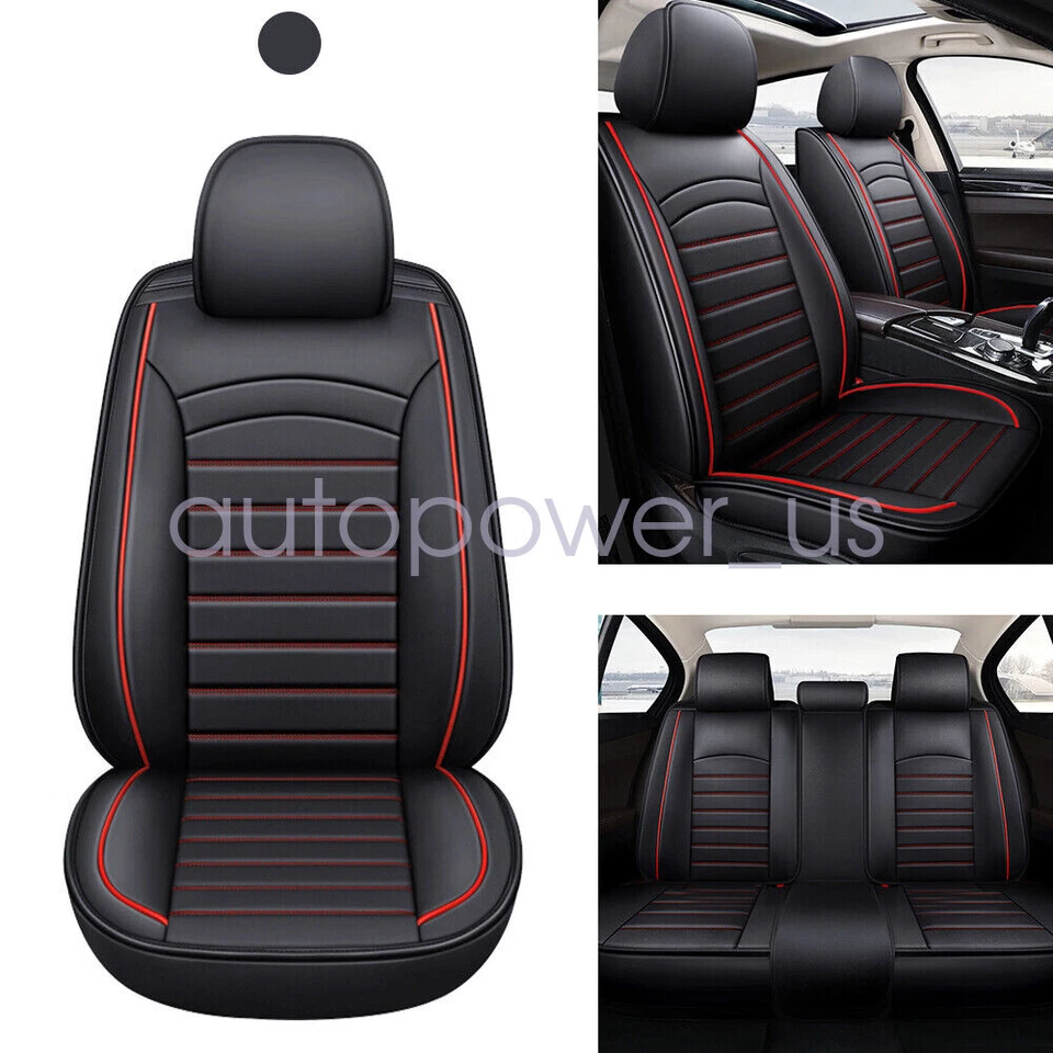 For Mercedes-Benz PU Leather Car Seat Covers 5-Seat Front Rear Full Set Cushions Foto 3 de 4
