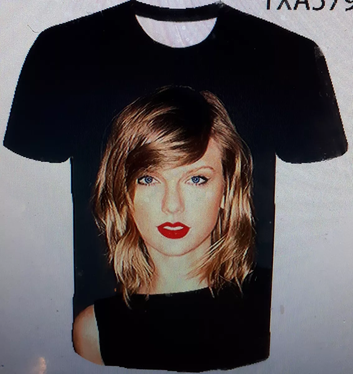 TAYLOR SWIFT~The Eras Tour~ Kids Apparel Polyester 3D T-SHIRT, Black Top~2  sided