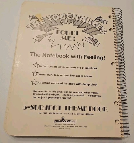 The Touchables 5 Subject Theme Book 1970s Our team Basketball - Picture 2 of 5