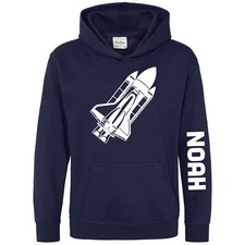 Personalised Rocket Ship Boys Hoodie Gifting Son boys Kids Hooded Top Out of ...