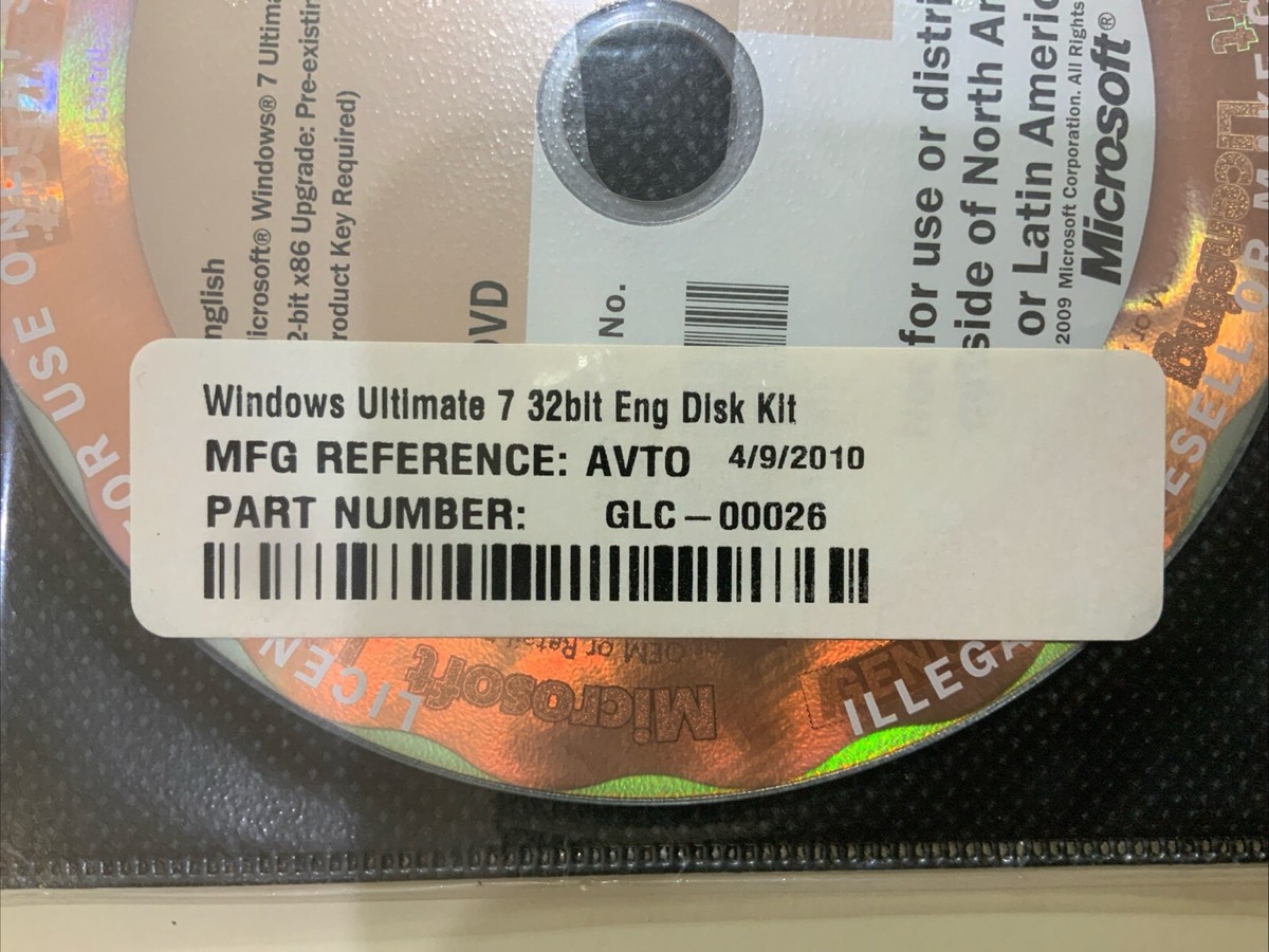 Windows 7 Ultimate 32 Bit UPGRADE ACADEMIC STUDENT EDITION STUDENT