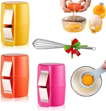 3PCS Egg Shell Opener,Egg Opener Kit with Egg Cracker, Whisk,Yolk Separator,Effo
