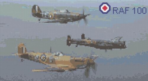 Cross Stitch Pattern  by Florashell - RAF 100 Memorial Flight Aircraft - Picture 1 of 1
