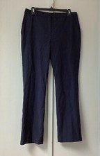 Talbots Pants Women Wool Blend Mid Rise Petite Size 10 Navy Straight Pockets