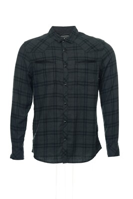 NWT INC International Concepts Gray Window Pane Button Down Shirt Sport M $60