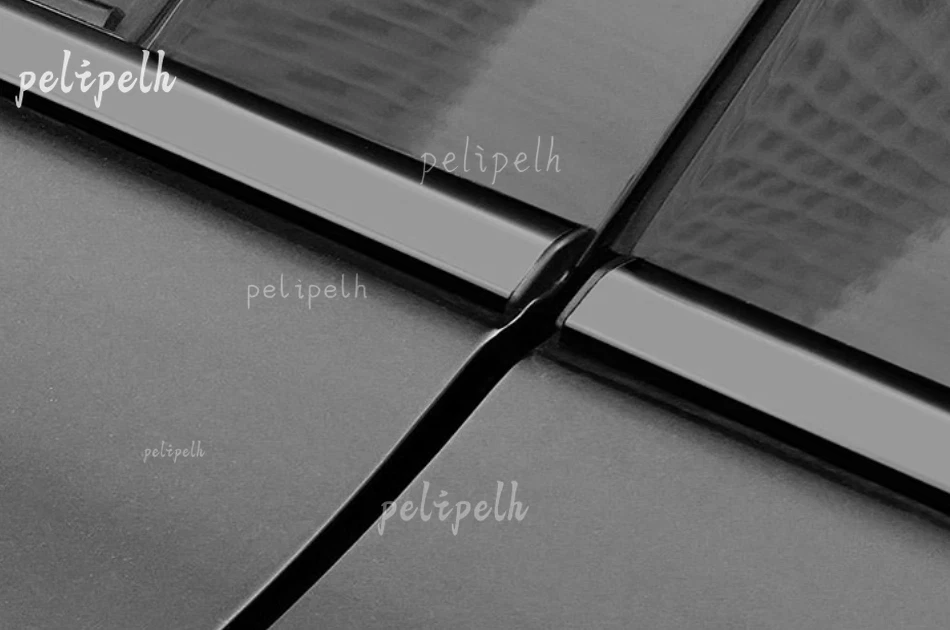 Cubierta moldeada de umbral de tira de ventana de titanio negro de 10 piezas para Audi A5 S5 4D 2010-2016 Foto 4 de 4