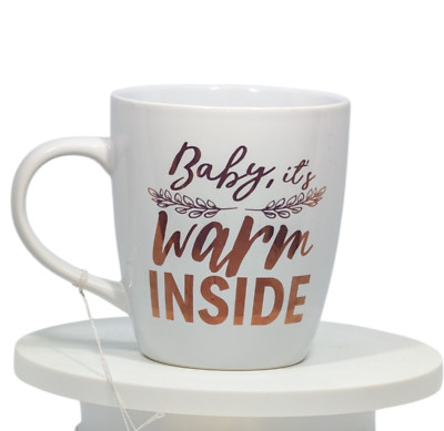 Slant Collections Jumbo Mug With Tag ''Baby It's Warm Inside'' Holiday Mug