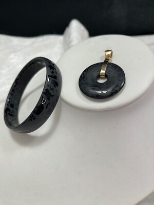 Unique 14k Gold & Stone Pendant With Matchin Bracelet ( Native American ? )