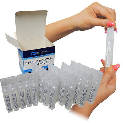 25x 20ml Qualicare Steril Natriumchlorid Augenpflege Waschen Reinigungslösung Pods