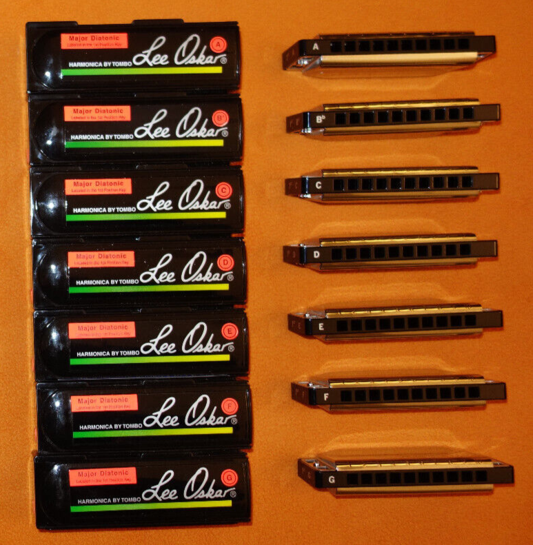 new SET 7 LEE OSKAR HARMONICAS wGigBag keys G A Bb C D E F made japan