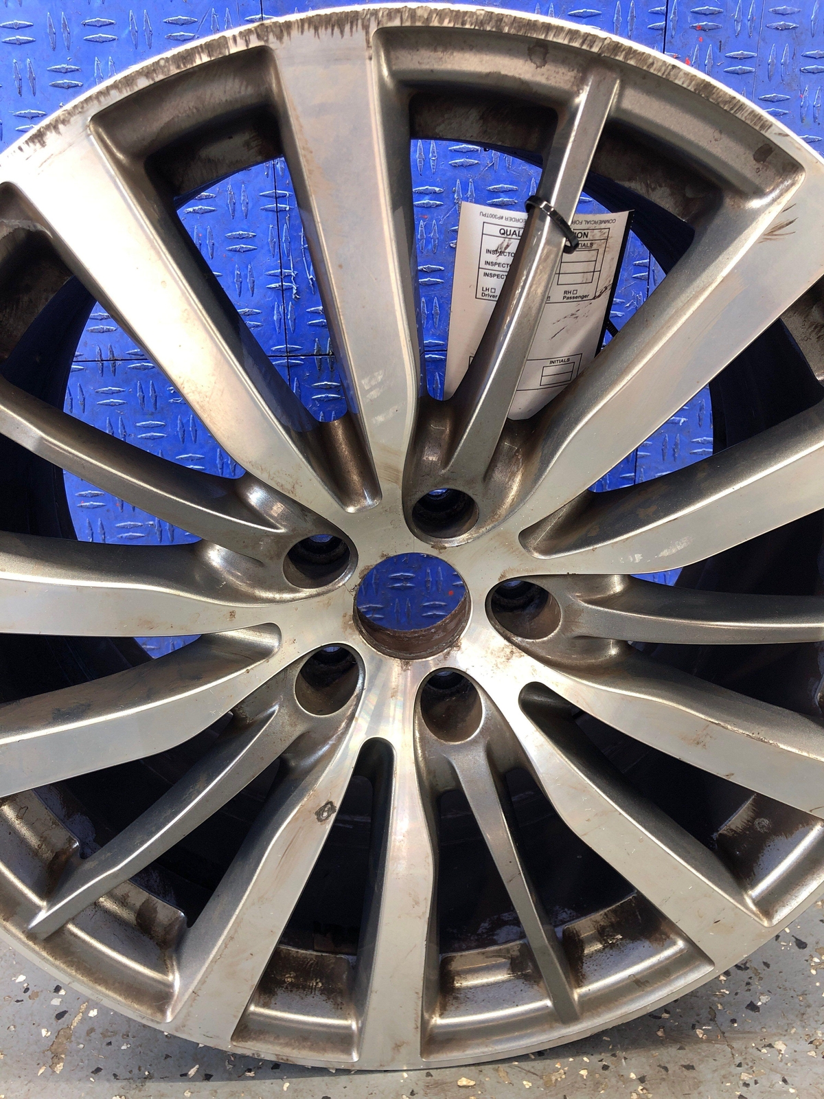 2014-2017 MASERATI GHIBLI 19X10 REAR SILVER WHEEL RIM 670016856 *CURBED* OEM