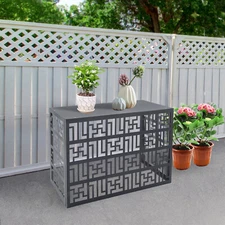 Outdoor Garden Air Conditioner Privacy Fence Panels w/Sturdy Metal Ground Stakes