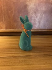 Flocked Green 7 Easter Bunny-Adorable