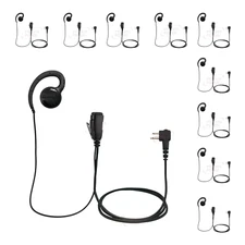 [10x] 1.5 Wire Swivel PTT Mic Earpiece for Motorola Radios CP200, BPR40 Mag One