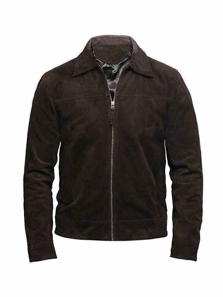 NOORA Mens Black Suede Leather Jacket | Simpale & Decent Bikers Retro Jacket