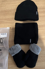 Winter Hat, Gloves,  Neck Warmer Set Knit Warm w Fleece Lining 0-24 months NEW