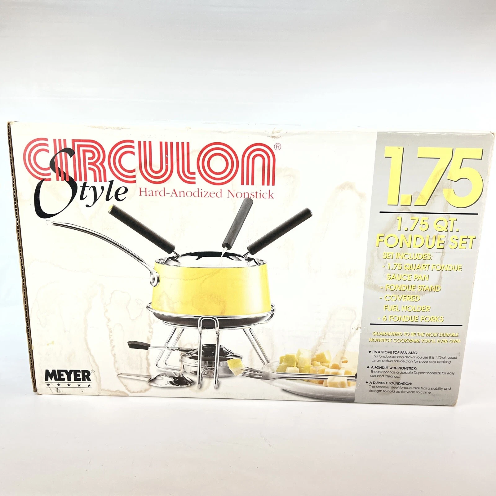 Circulon Style Hand Anodized Nonstick 1.75 Qt Fondue Set Yellow By Meyer New