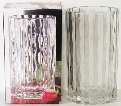Nib Studio Nova 8 5 Oval Clear Waves Seca Crystal Vase Made In