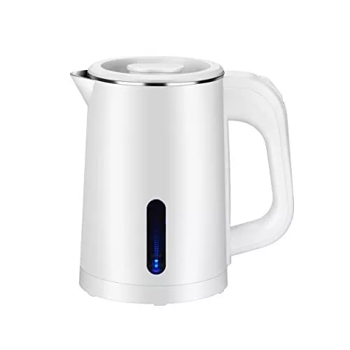 Small Electric Tea Kettle Stainless Steel, 0.8L Portable Mini Hot Water Boiler Heater, Travel Electric Coffee Kettle with Auto Shut-Off & Boil Dry