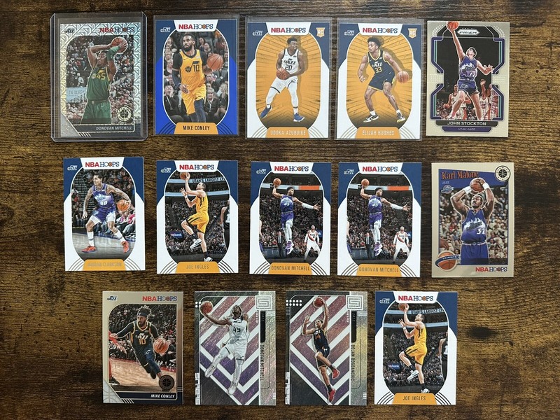 Utah Jazz 14-Card Lot. Hoops Premium, Hoops, Prizm, Hoops & Status Basketball!