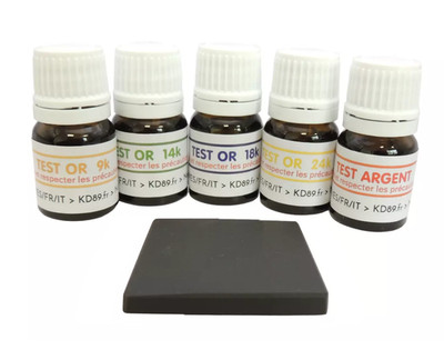 5 X Messleitung Prüfleitung Tester Gold 9,14,18,24 K +Silber+ Stein Key - KD89