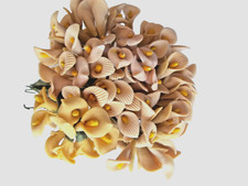 Vintage Handcrafted Calla Lily Millinery Flowers Wired Stems Beige tones