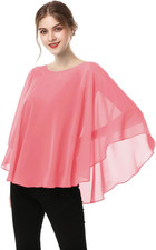 Capes for Womens Casual chiffon shawl Casual Chiffon Cape Sheer shawls and wraps
