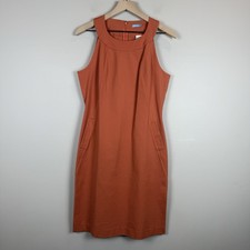 J McLauglin Eliza Halter Dress 8 Grapefruit Orange Classic Career Sophisticated