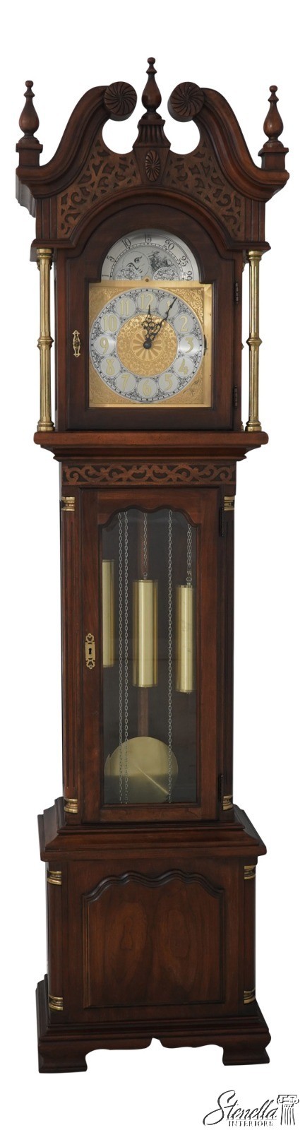 68873: RIDGEWAY Cherry Tall Case Grandfather Clock