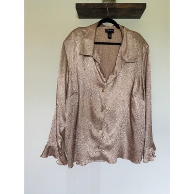Maggie Barnes Y2K Gold Button Down