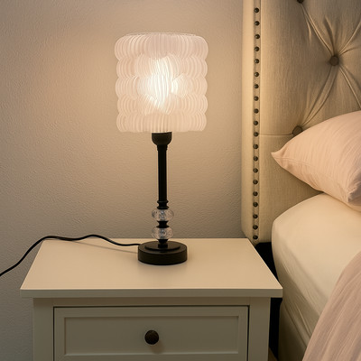 3D Printed Eco Table Lamp Handmade Cornstarch Shade Decorative Modern Light 17''
