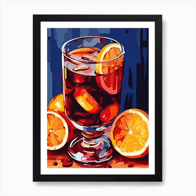 Glühwein, Glühwein, Weihnachtskunst gerahmtes Wandbild Poster Leinwanddruck Bild