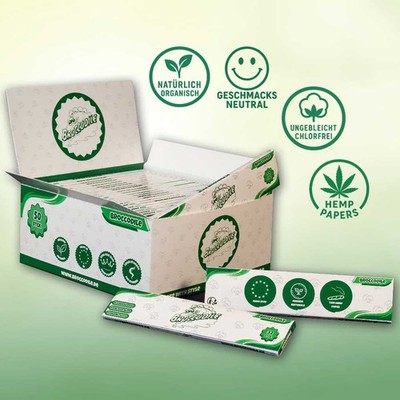 Premium Long Papers   Broccodile King Size Slim Hemp Papers   Nature - White