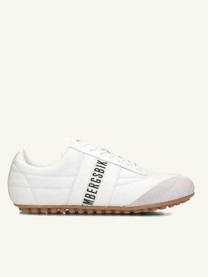 BIKKEMBERGS - HERREN LEDERSCHUH MODELL SOCCER WEISS + WEISS 30509A
