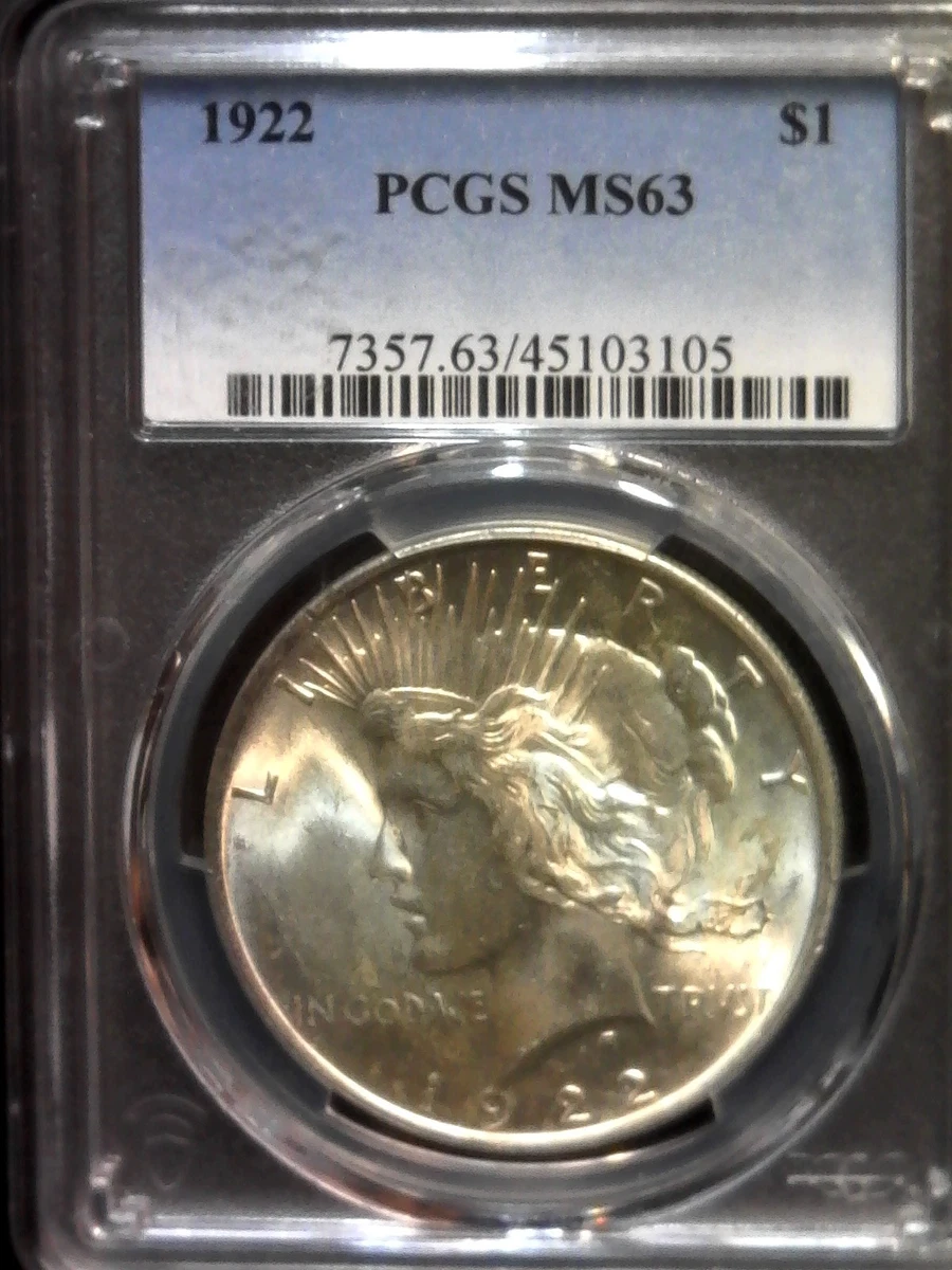 MS 63 Graded 1922 Year Peace Dollars (1921-1935) for sale | eBay