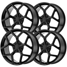 Set Of 4 Staggered-replica 126gb Camaro Z28 20 5x120 Gloss Black Wheels Rims