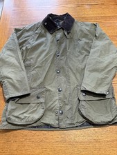 Vintage Barbour Beaufort Green Wax Jacket Mens L-XL Country Outdoor