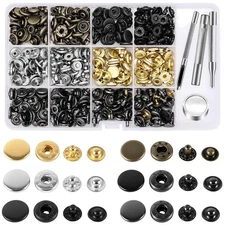 Versatile 120 Set Metal Snap Kit - Includes Tools in 6 Retro Colors for Crafters