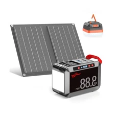 POWSTREAM 24000mAh Solar Generator with AC Outlet 120W Peak, 88.8Wh... Fast Ship