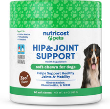 Pets Hip  Joint Support Soft Chews for Dogs Beef Flavored 60 Soft Chews - Sup
