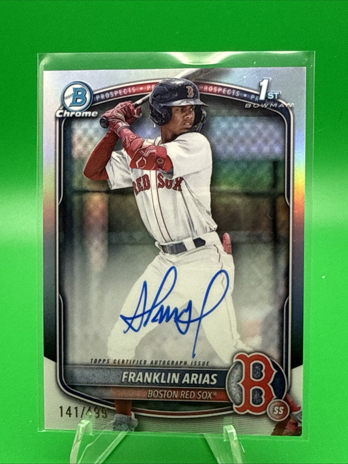 2025 Bowman Franklin Arias Chrome Auto Refractor 1st /499 Red Sox