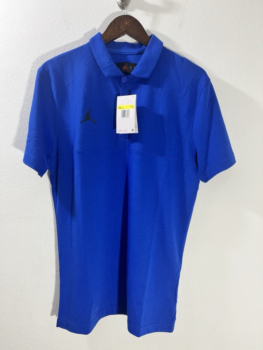 Nike Air Jordan Dri-Fit Golf Polo Shirt Mens S Blue Cotton