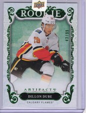 A166 2018 Upper Deck Artifacts Rookie Redemptions Emerald 43/99 Dillon Dube RC
