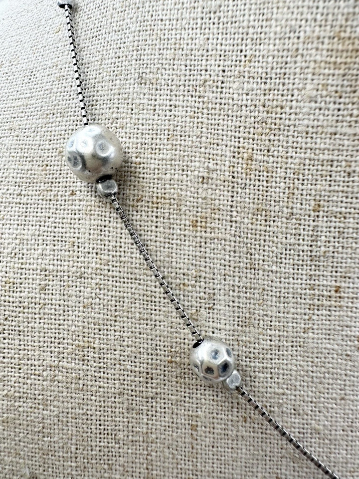 SILPADA 925 STERLING SILVER HAMMERED BALL BEAD NECKLACE 16” - Image 3 of 4