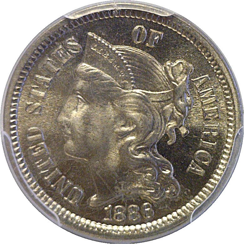 1886 3C Nickel Three Cent PCGS PR-66 CAC - Image 2 of 3