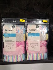 2 Brand New Packs Of 5 Pairs Of George Girls Briefs Underwear. Size 6