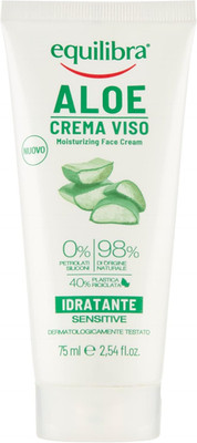Equilibra Face, Aloe Gesichtscreme, feuchtigkeitsspendende und beruhigende Gesichtscreme auf Aloe-Basis 