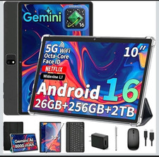 2026 Android 16 Tablet with Keyboard, 10 Inch Tablet with Gemini AI Green 2